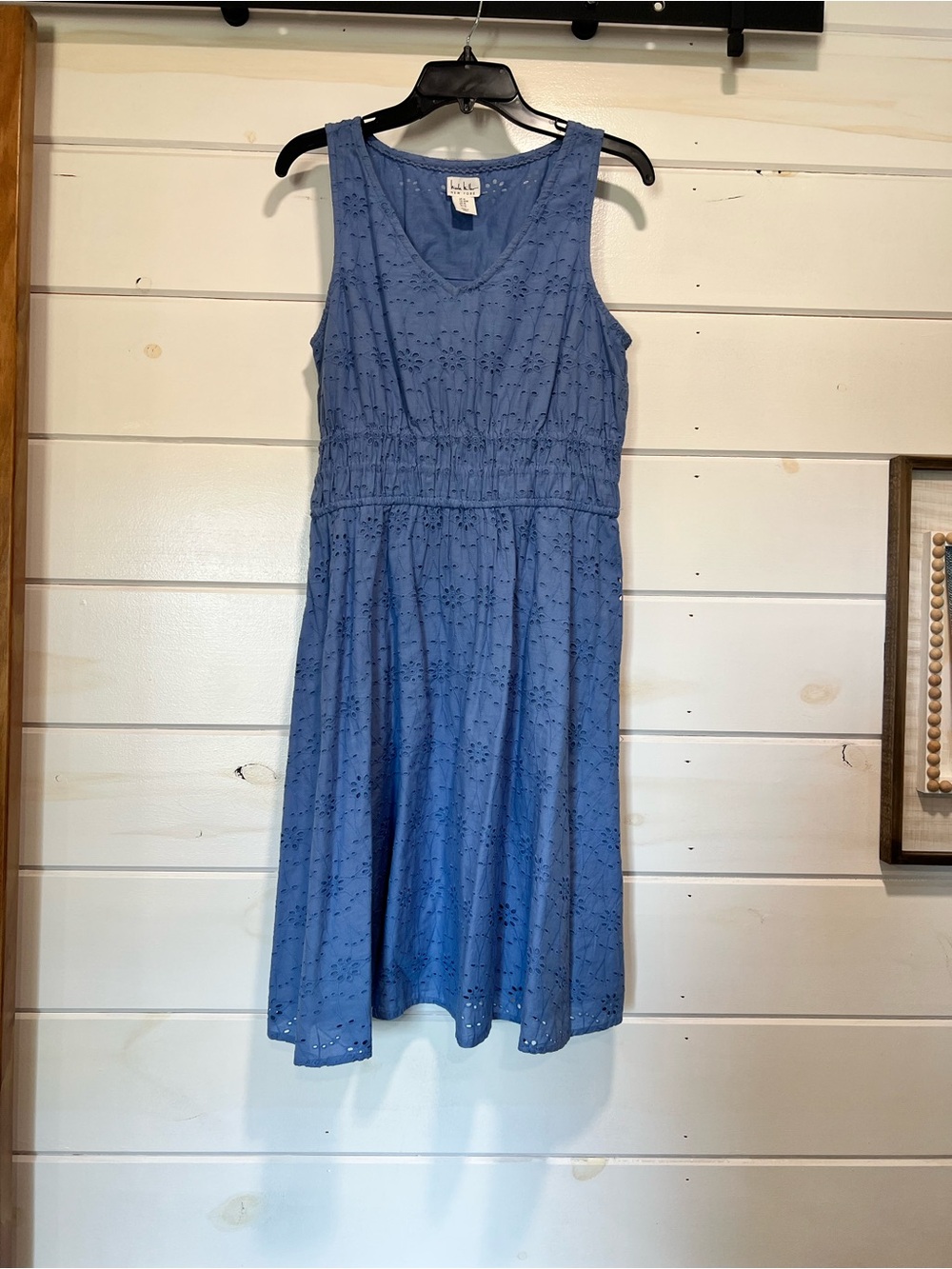Blue Women’s Sleeveless Eyelet Dress